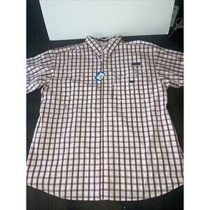 Columbia PFG Bonehead SS Short Sleeve Button Front Mens XXL  Shirt NWT Red Plaid
